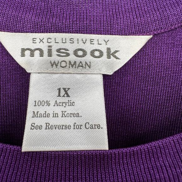 Misook 1X Black & Purple Knit Tank Top And Cardigan Jacket Set Quiet Luxury - Picture 9 of 9